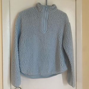 Light blue Sherpa quarter zip wallflower brand new with tags! soft sweater M